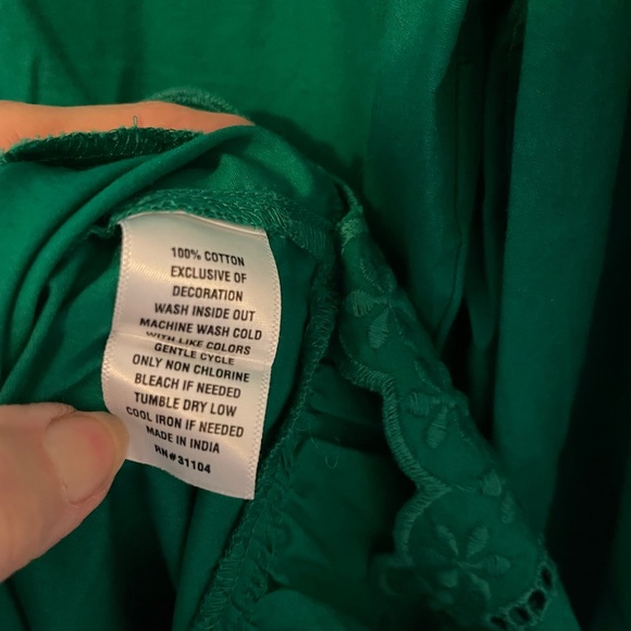 Crown & Ivy NWT green eyelet hem midi  dress Size 6 - Picture 4 of 12